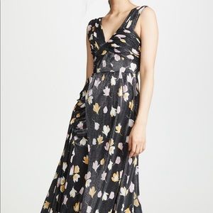Self portrait floral printed plisse dress